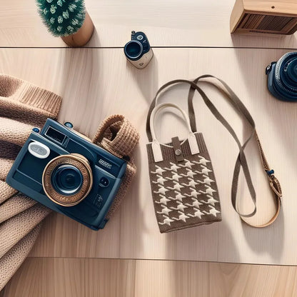 New fashion shoulder bag mini knitted mobile phone bag Korean version versatile small portable change bag messenger bag