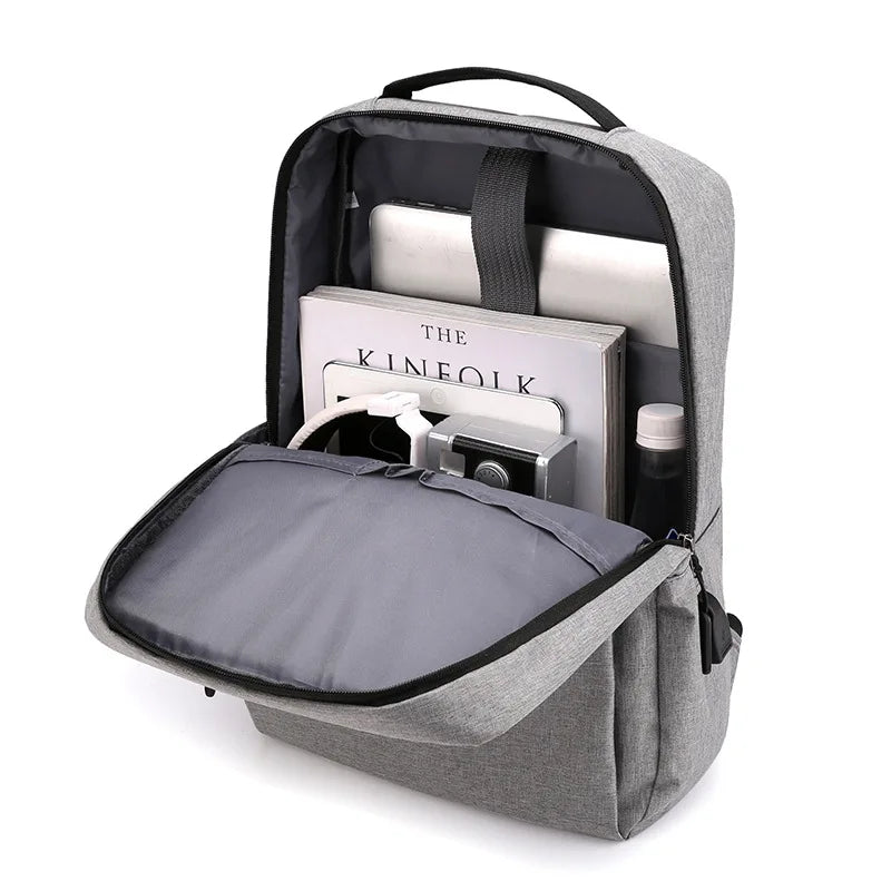 HOMEFISH Unisex Laptop Backpack, Multi-layer Zipper & Large Capacity, 13-15 Inch Business Travel Bag