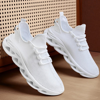Men Sports Running Black Jogging Shoes Casual Sneakers Outdoor Breathable Mesh For Women Light Shock-absorption Black Tennis