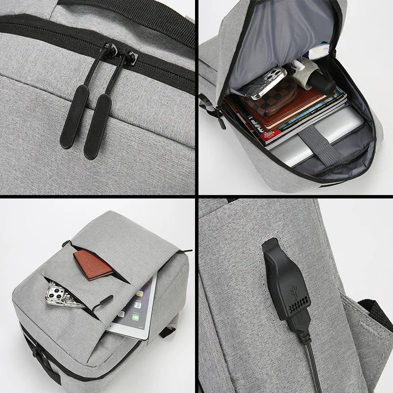 HOMEFISH Unisex Laptop Backpack, Multi-layer Zipper & Large Capacity, 13-15 Inch Business Travel Bag