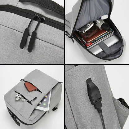 HOMEFISH Unisex Laptop Backpack, Multi-layer Zipper & Large Capacity, 13-15 Inch Business Travel Bag