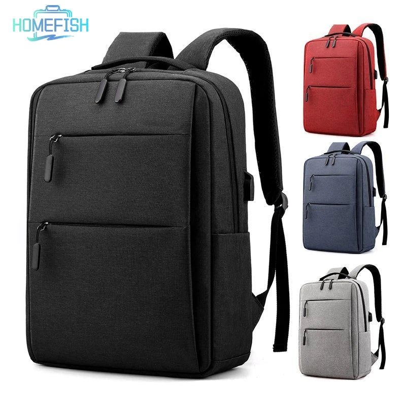 HOMEFISH Unisex Laptop Backpack, Multi-layer Zipper & Large Capacity, 13-15 Inch Business Travel Bag
