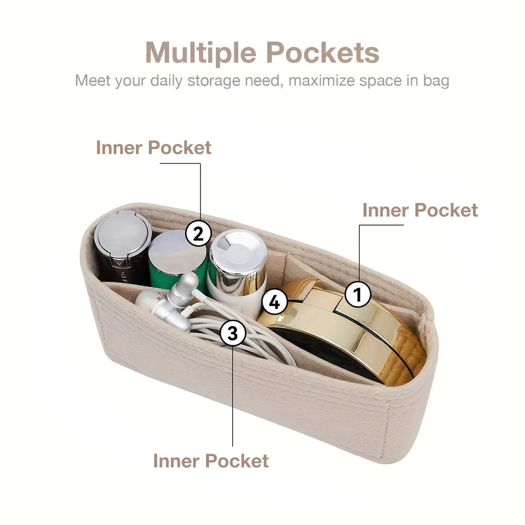 Portable Soft Felt Insert Bag Handbag Insert Bag Women's Travel Bag Insert Liner Brand Purse Organizer Pouch Makeup Organizers